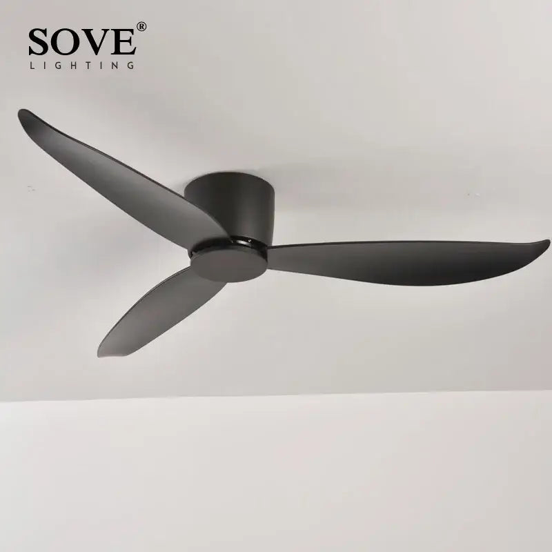 Modern white dc ceiling fan with remote control bedroom light wood