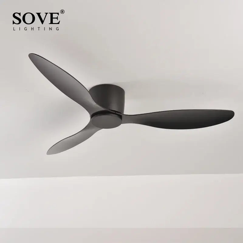 Modern white dc ceiling fan with remote control bedroom light wood