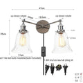 Modern chrome double glass led wall lamps bedroom sconce light fixtures