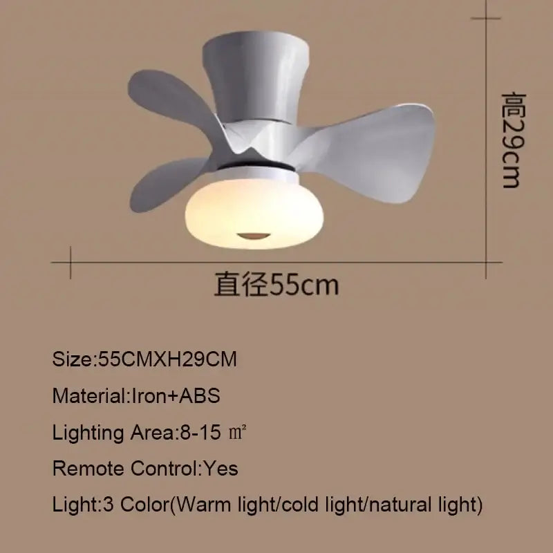 Modern pink and wood smart ceiling fans for kids bedroom