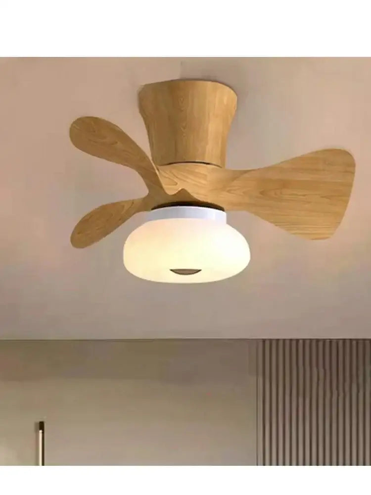 Modern pink and wood smart ceiling fans for kids bedroom