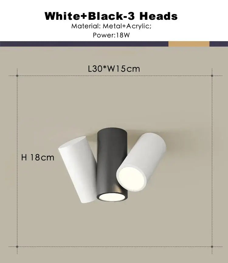 Modern white square dimmable ceiling spot light living room