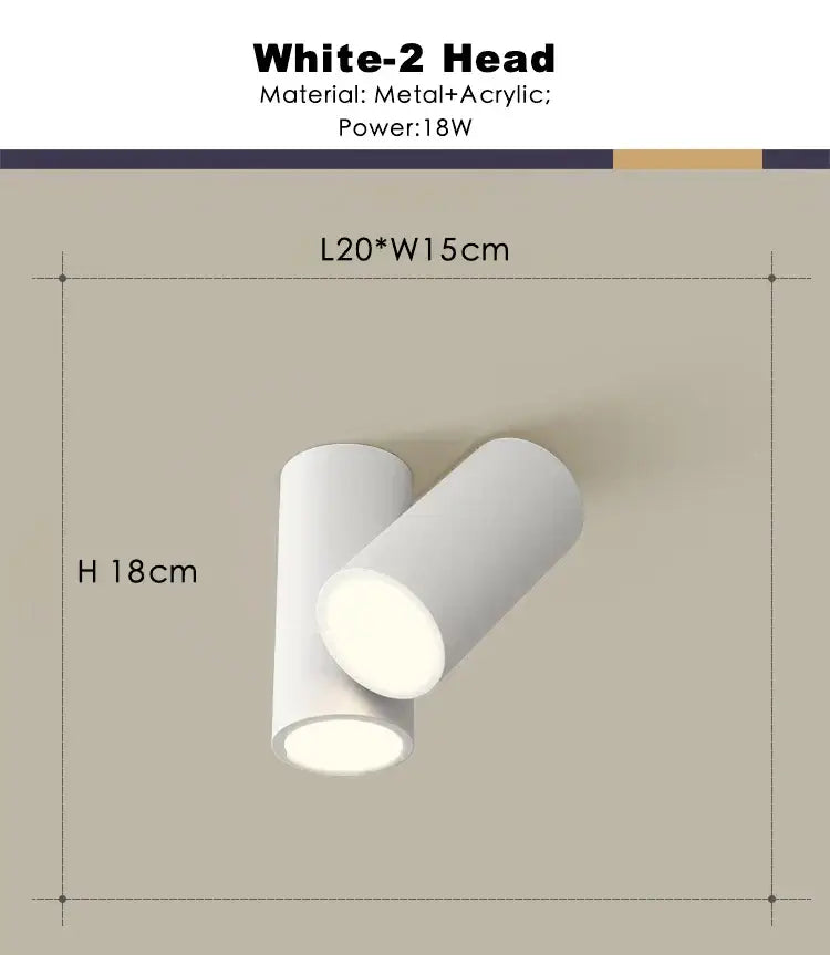 Modern white square dimmable ceiling spot light living room