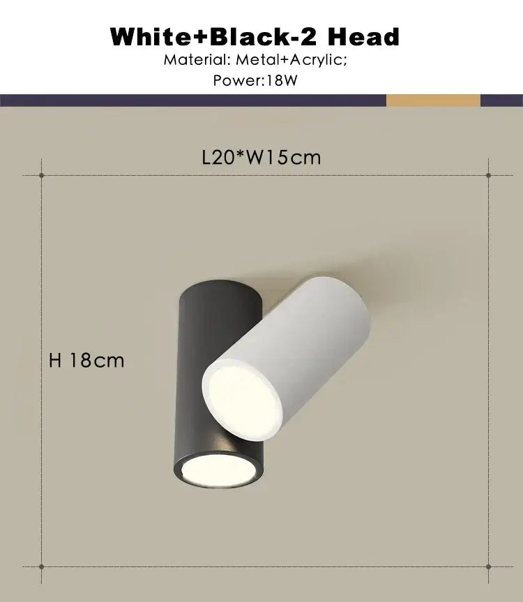 Modern white square dimmable ceiling spot light living room