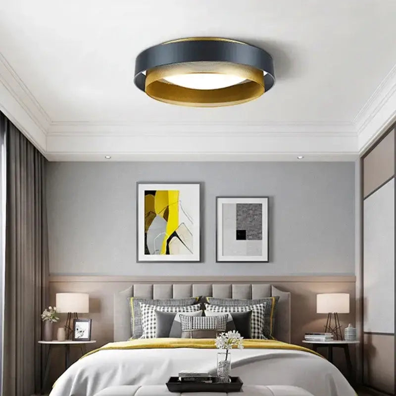 Modern black & gold led ceiling lamp for home office