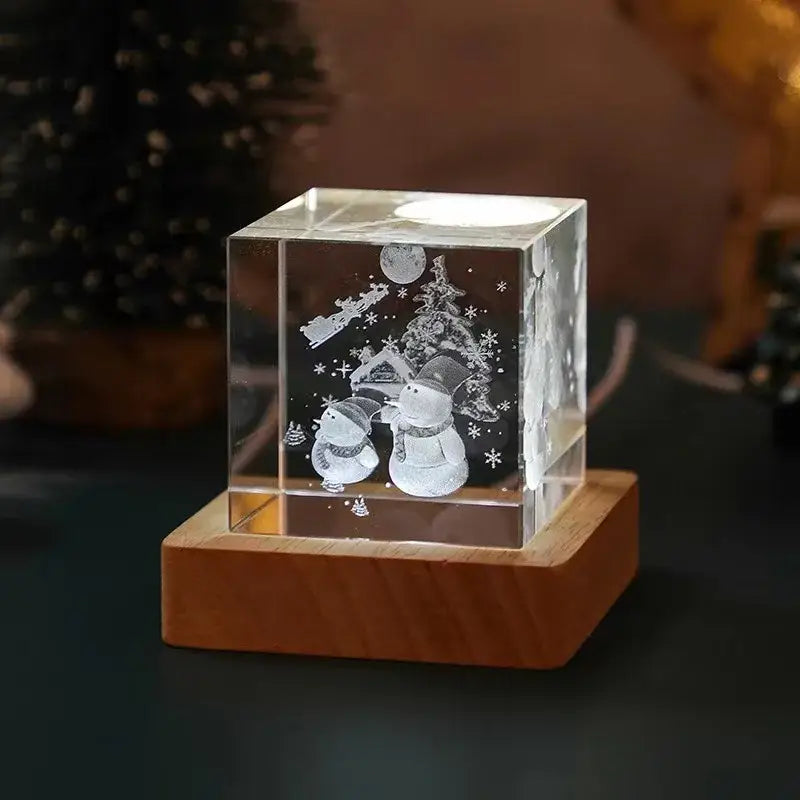 Decorbites 3d moon solar galaxy glass cube bedroom night light