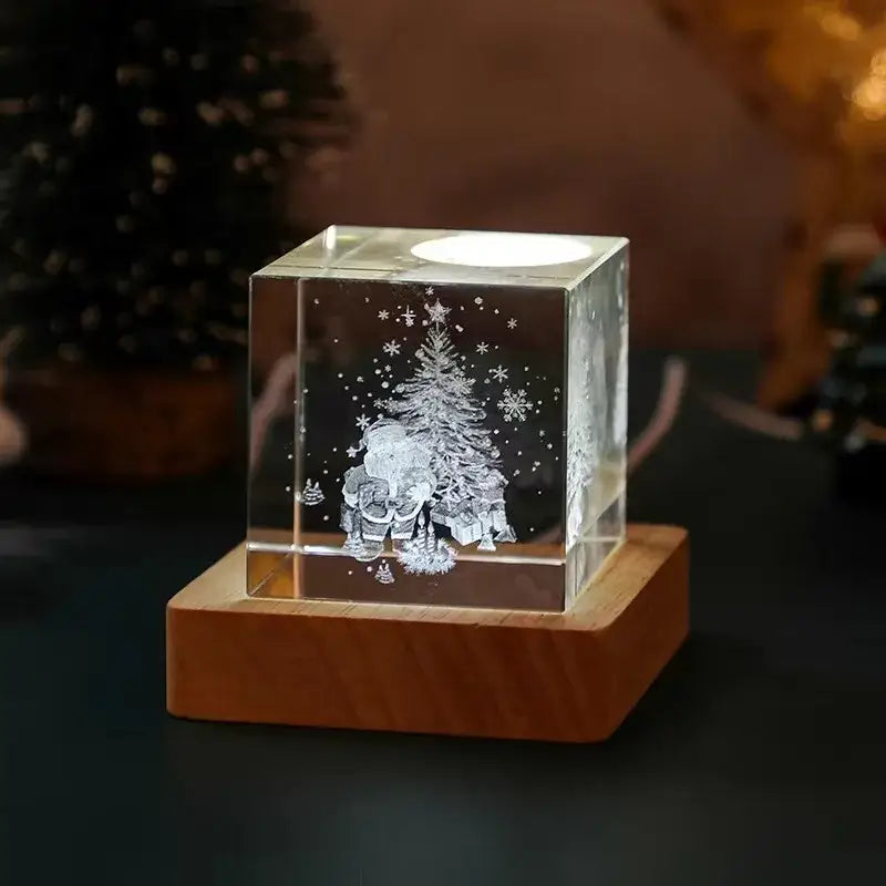 Decorbites 3d moon solar galaxy glass cube bedroom night light