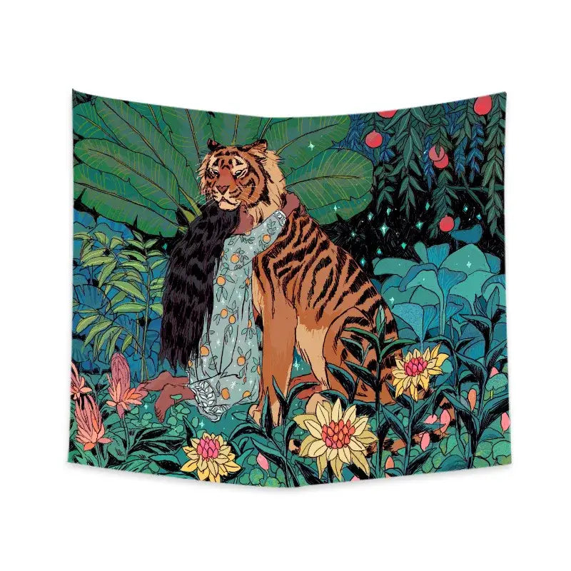 Decorbites 3d print tiger linen blanket bedroom soft warm throw