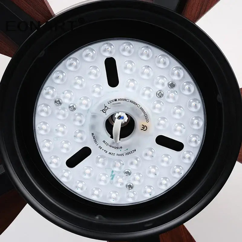 Modern black & white led ceiling fan with remote control bedroom