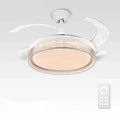 White crystal 48inch invisible chandelier ceiling fan led light bedroom