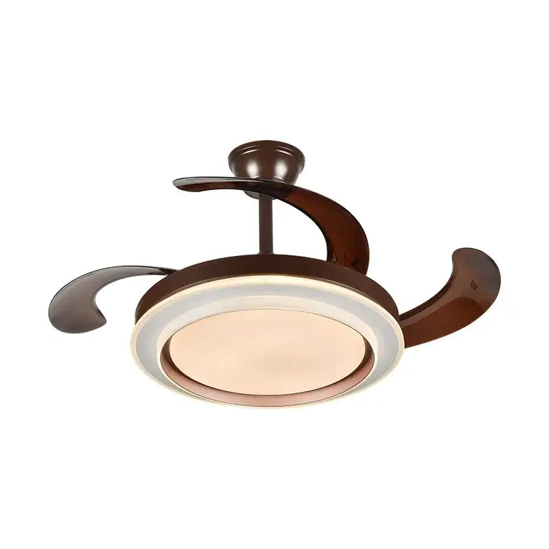 Modern white ceiling fan with led lights and remote control bedroom