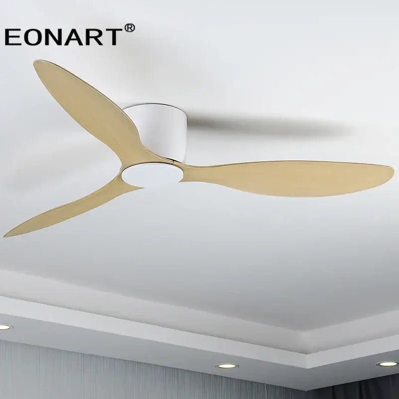 Modern black & white ceiling fan with led light & remote control bedroom