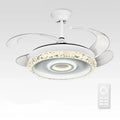Modern white crystal leaf fan chandelier for bedroom