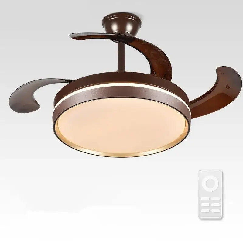 Modern black & white led ceiling fan with remote control bedroom