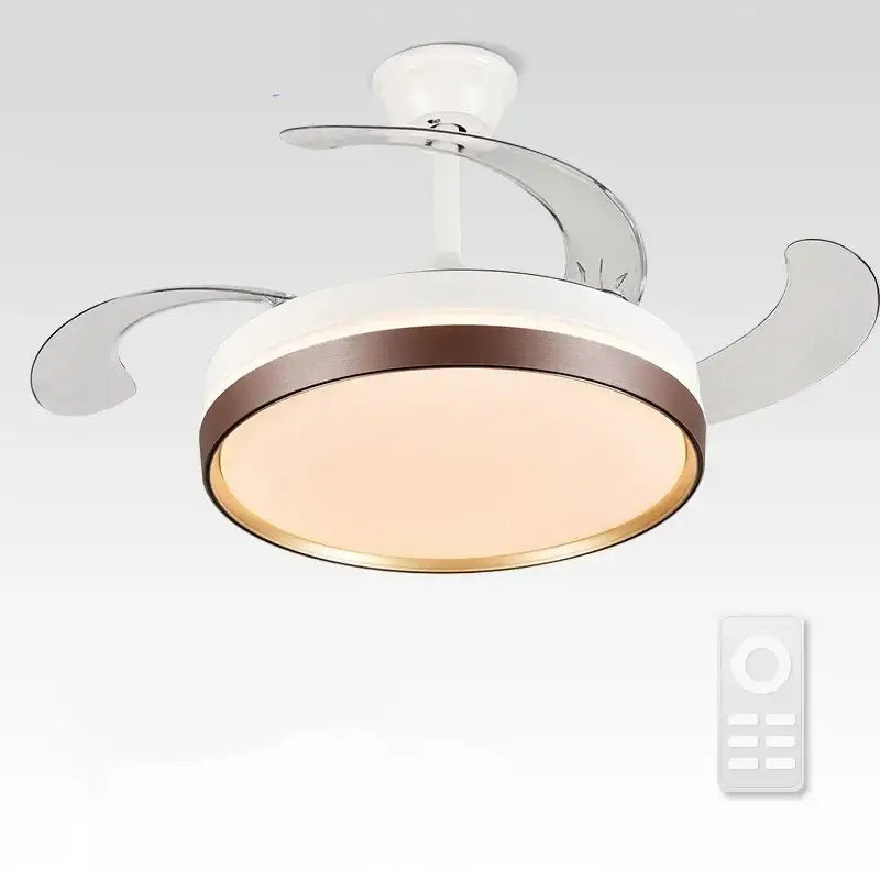 Modern black & white led ceiling fan with remote control bedroom