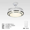 Modern brushed stainless led ceiling fan bedroom retractable blades