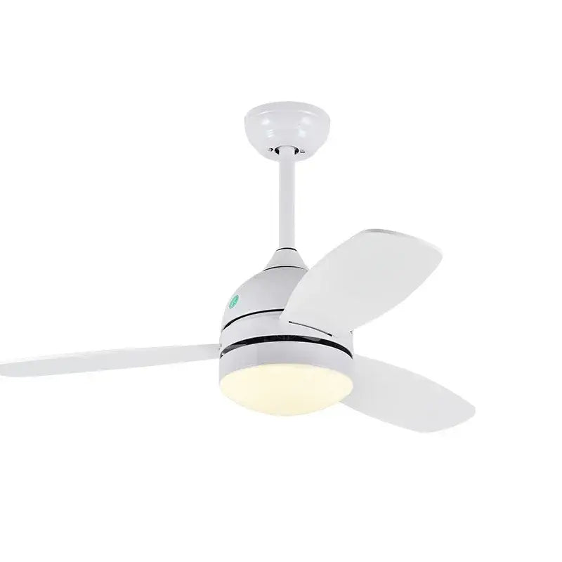 Modern white wood blades ceiling fans light bedroom with remote