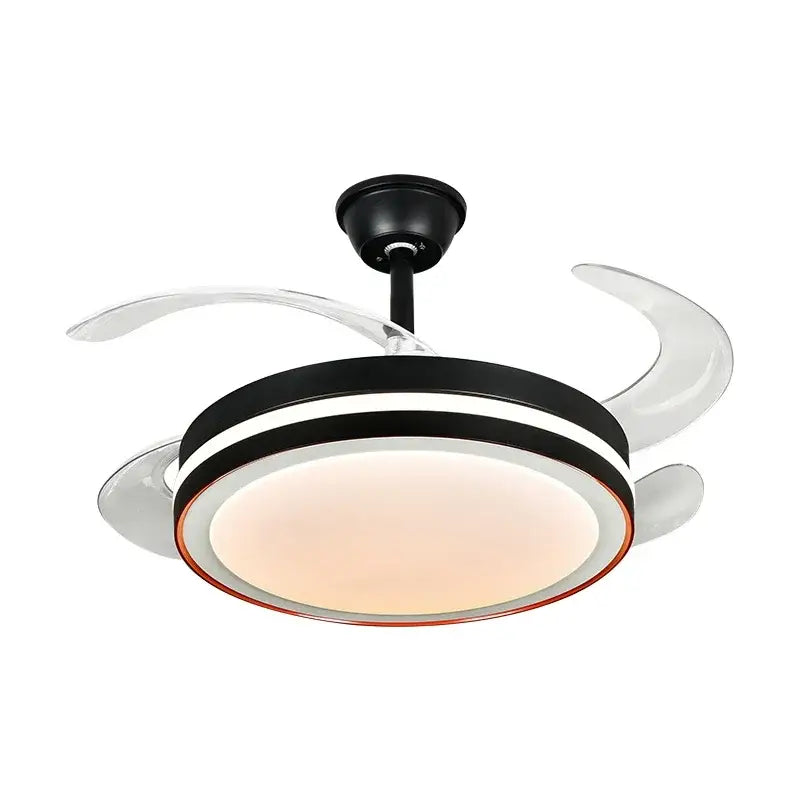 Modern black & white ceiling fan with led light and remote control