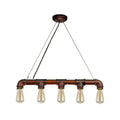 Industrial copper steampunk straight pipe pendant light dining room