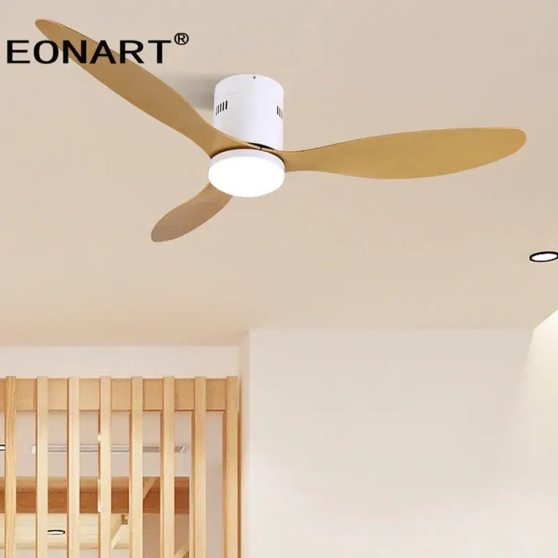 Modern black & white dc ceiling fan with remote control bedroom