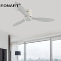 Modern black & white dc ceiling fan with remote control bedroom