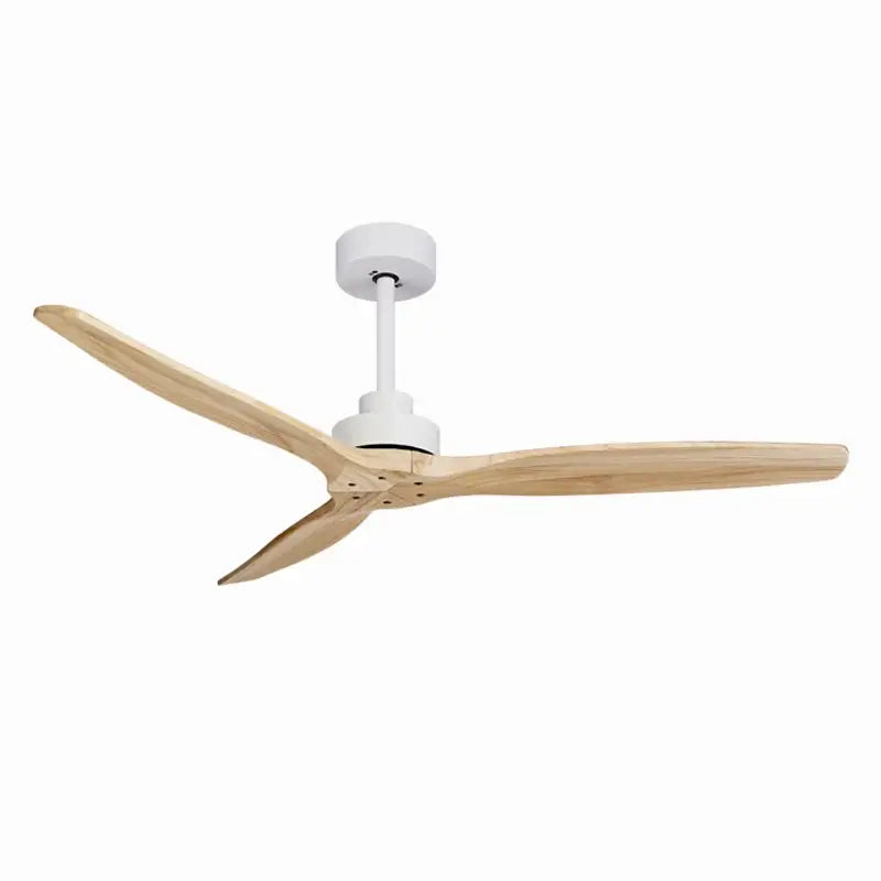 Black & white wood ceiling fan with led light & remote – living room