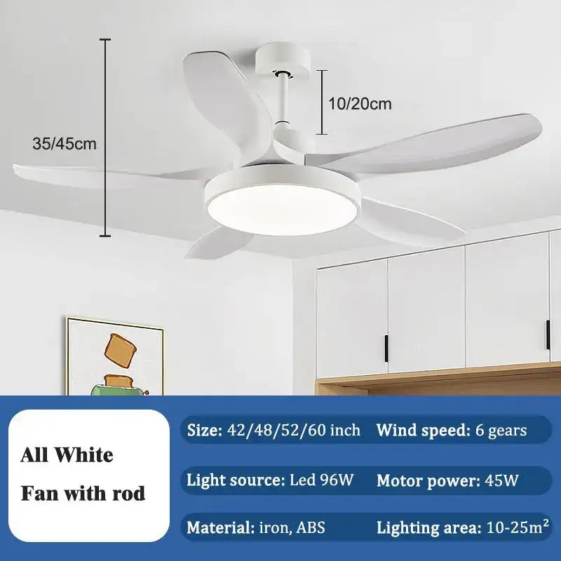 Modern light wood ceiling fan light with remote for living room