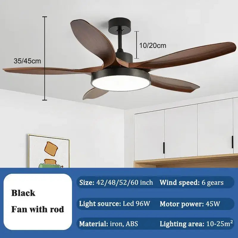Modern light wood ceiling fan light with remote for living room