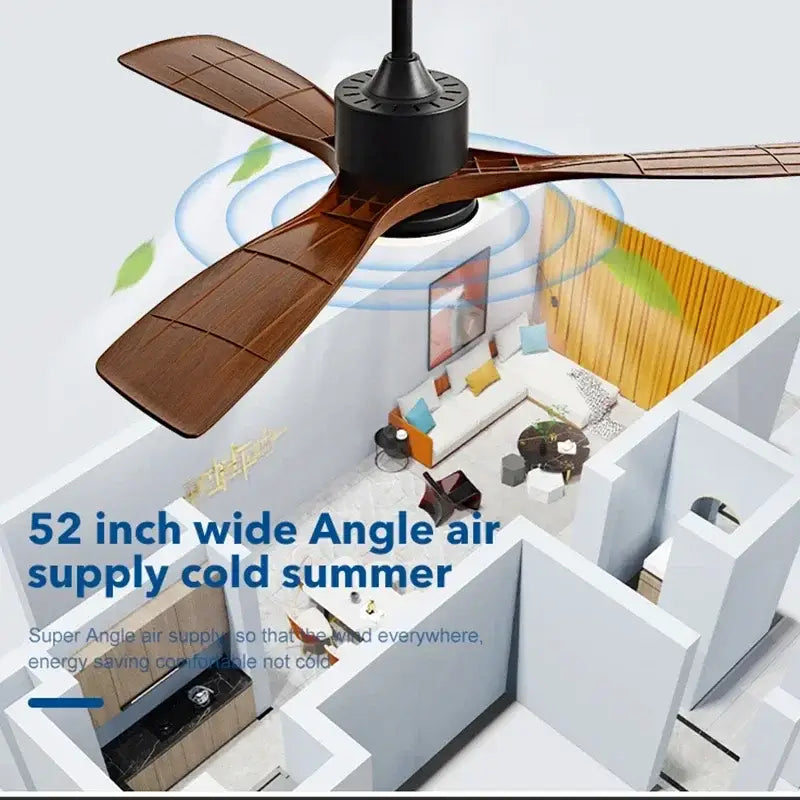 Modern dark bronze ceiling fan with led light bedroom remote control