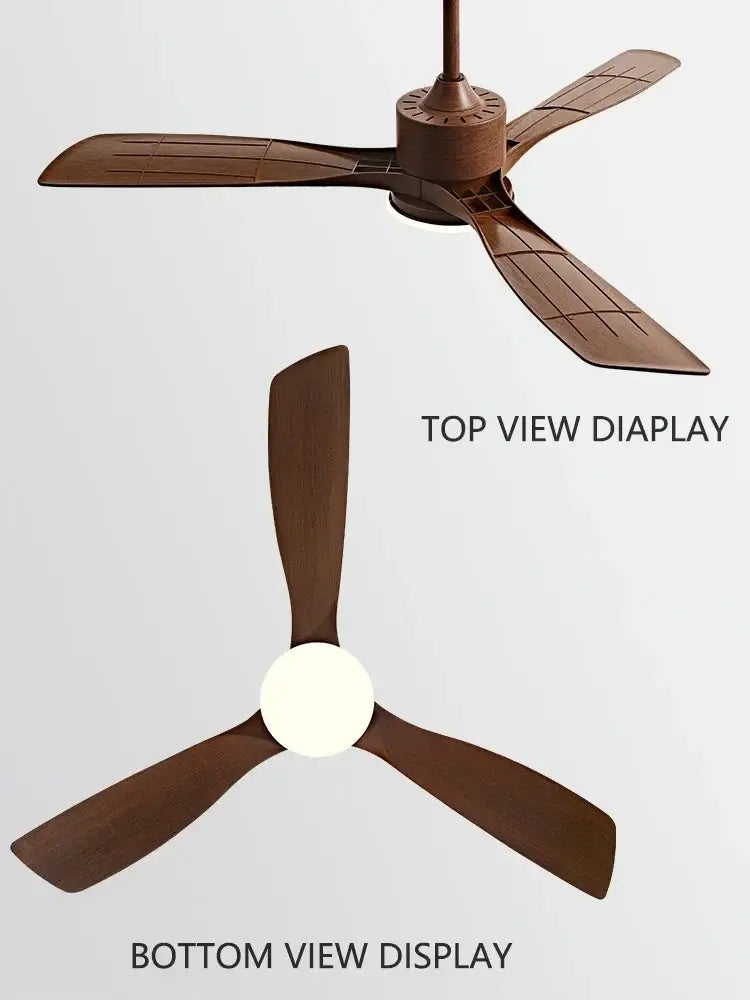 Modern dark bronze ceiling fan with led light bedroom remote control