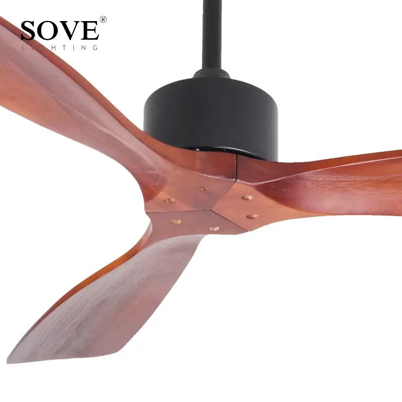Vintage white wooden ceiling fan living room with remote control