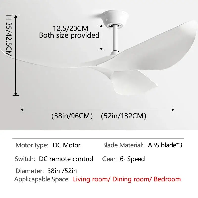Modern bronze and black dc ceiling fan with remote control living room