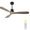 Modern wood propeller ceiling fan living room silent silver hub
