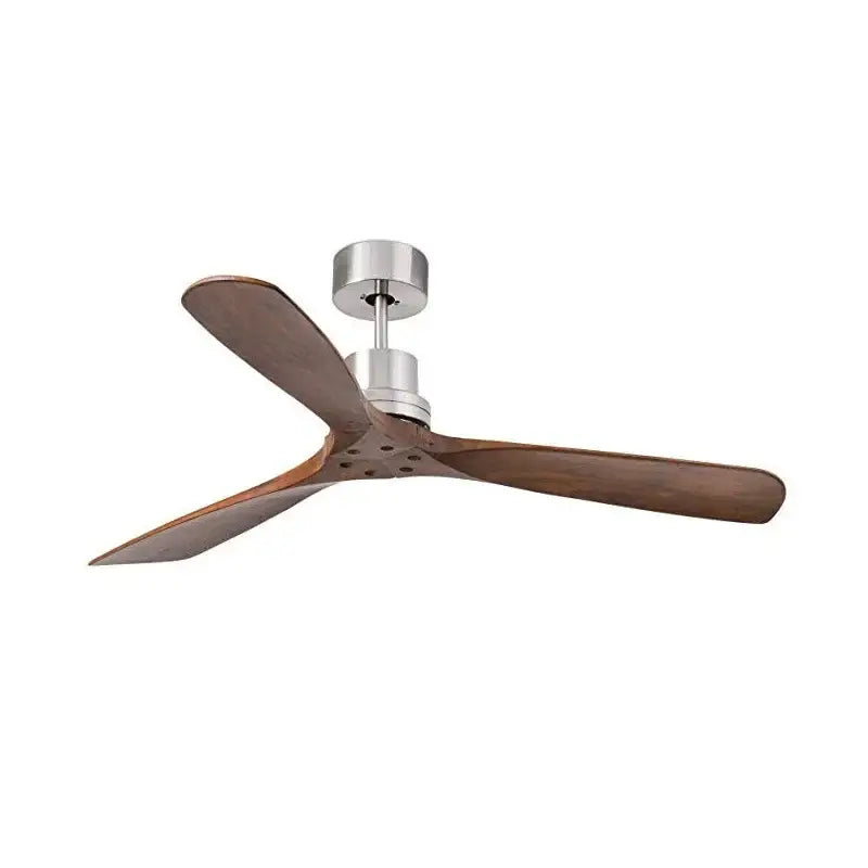 Modern wood propeller ceiling fan living room silent silver hub