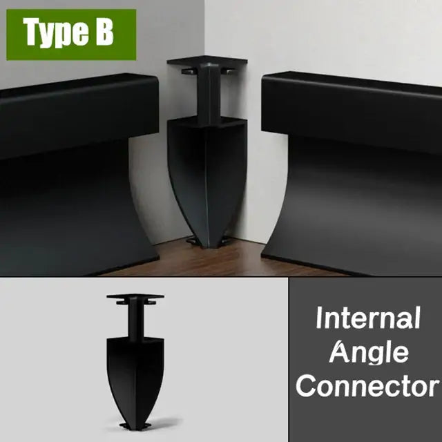 Modern black led aluminium profile – living room baseboard lighting