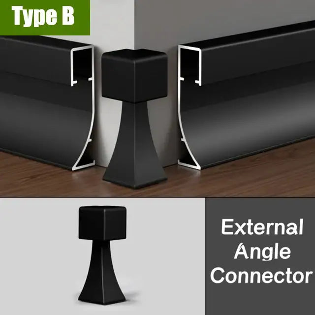 Modern black led aluminium profile – living room baseboard lighting