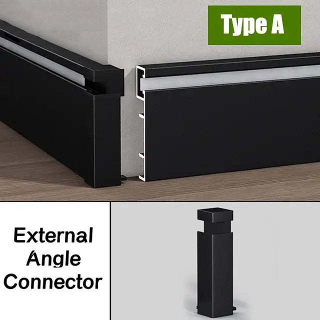 Modern black led aluminium profile – living room baseboard lighting