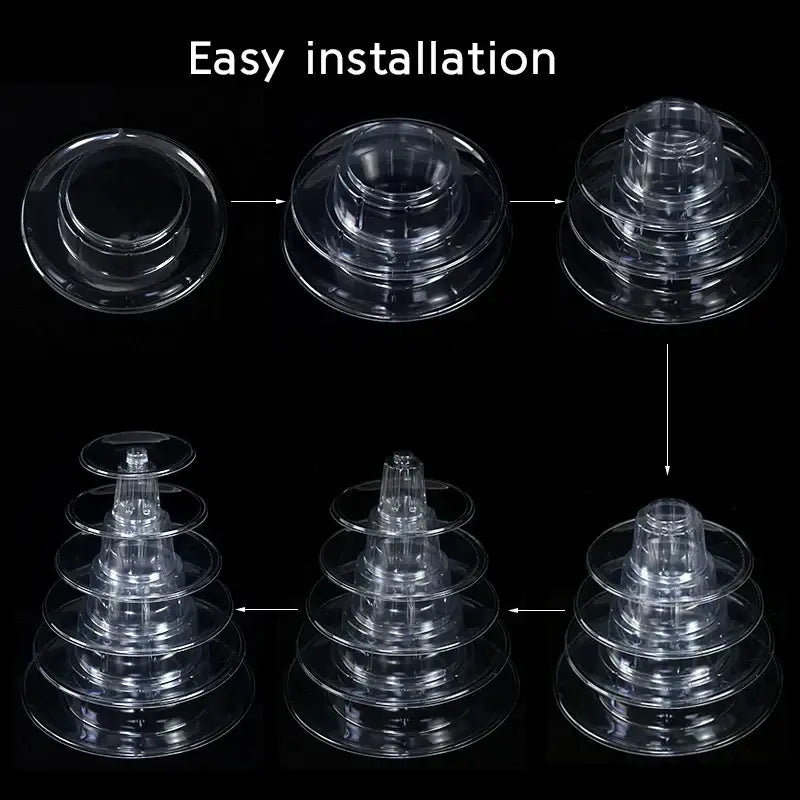 Clear plastic multi tier macaron tower stand dining room cake display