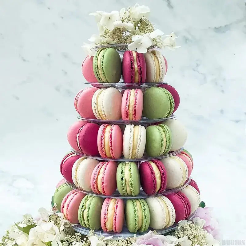 Clear plastic multi tier macaron tower stand dining room cake display