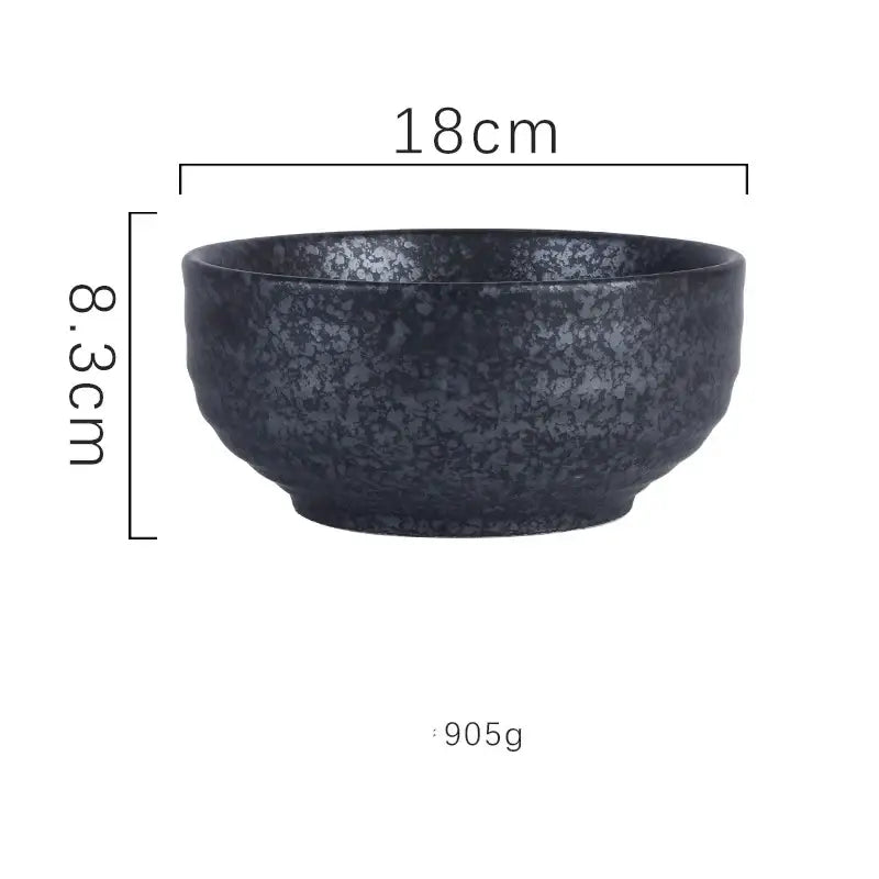 Hand-painted nature motif ceramic ramen bowl – kitchen dining bowl