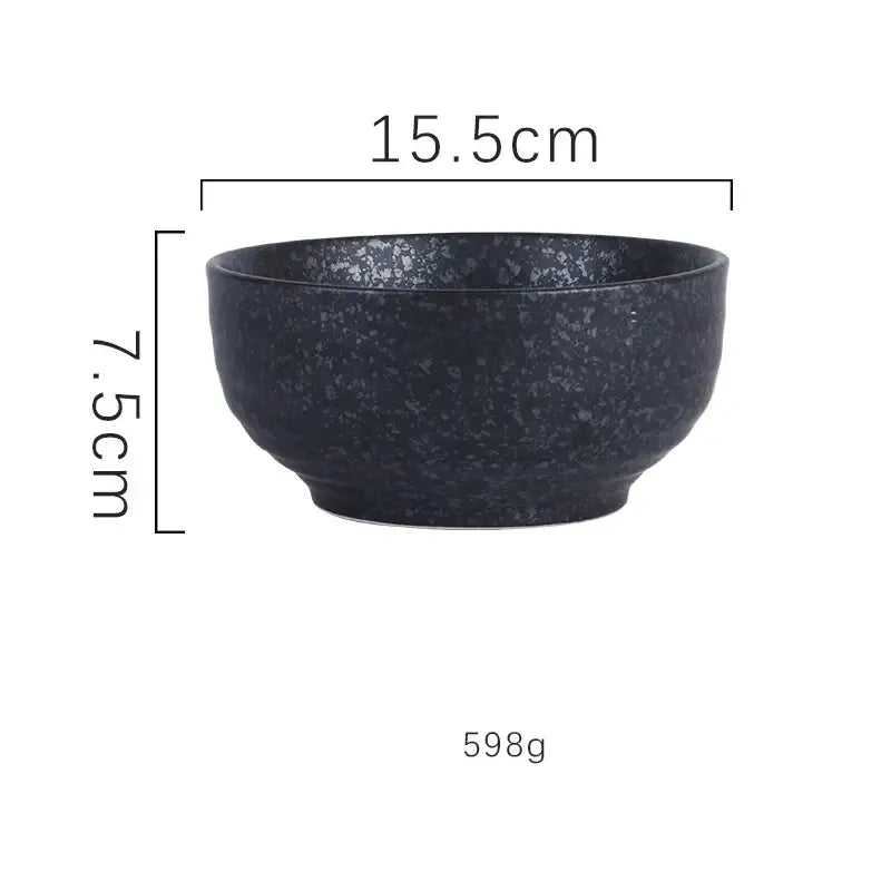 Hand-painted nature motif ceramic ramen bowl – kitchen dining bowl
