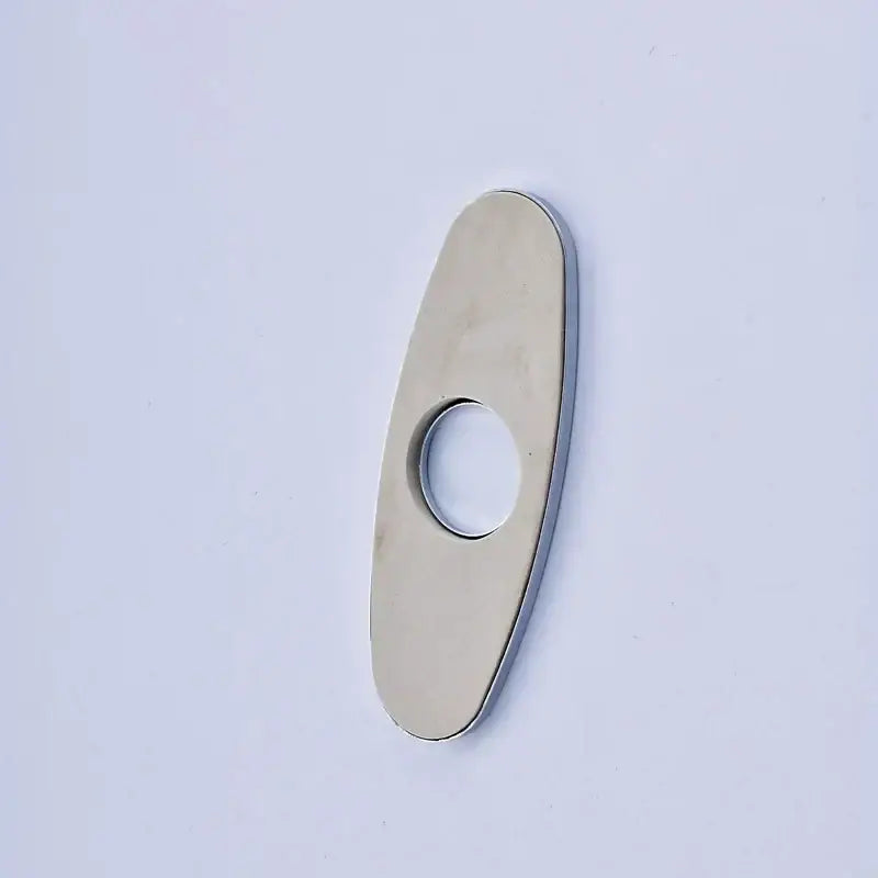 Oval black & chrome faucet deck plate cover for kitchen and bathroom