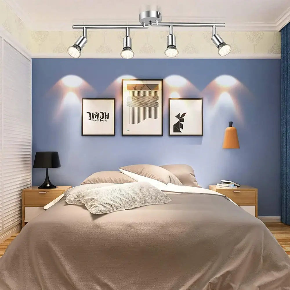 Black metal adjustable angle spot ceiling light for living room