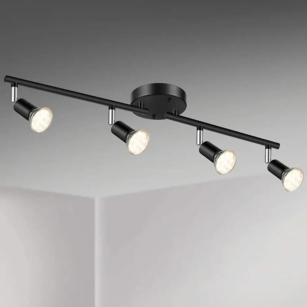 Black metal adjustable angle spot ceiling light for living room