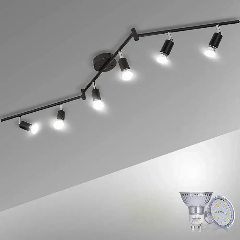 Black metal adjustable angle spot ceiling light for living room
