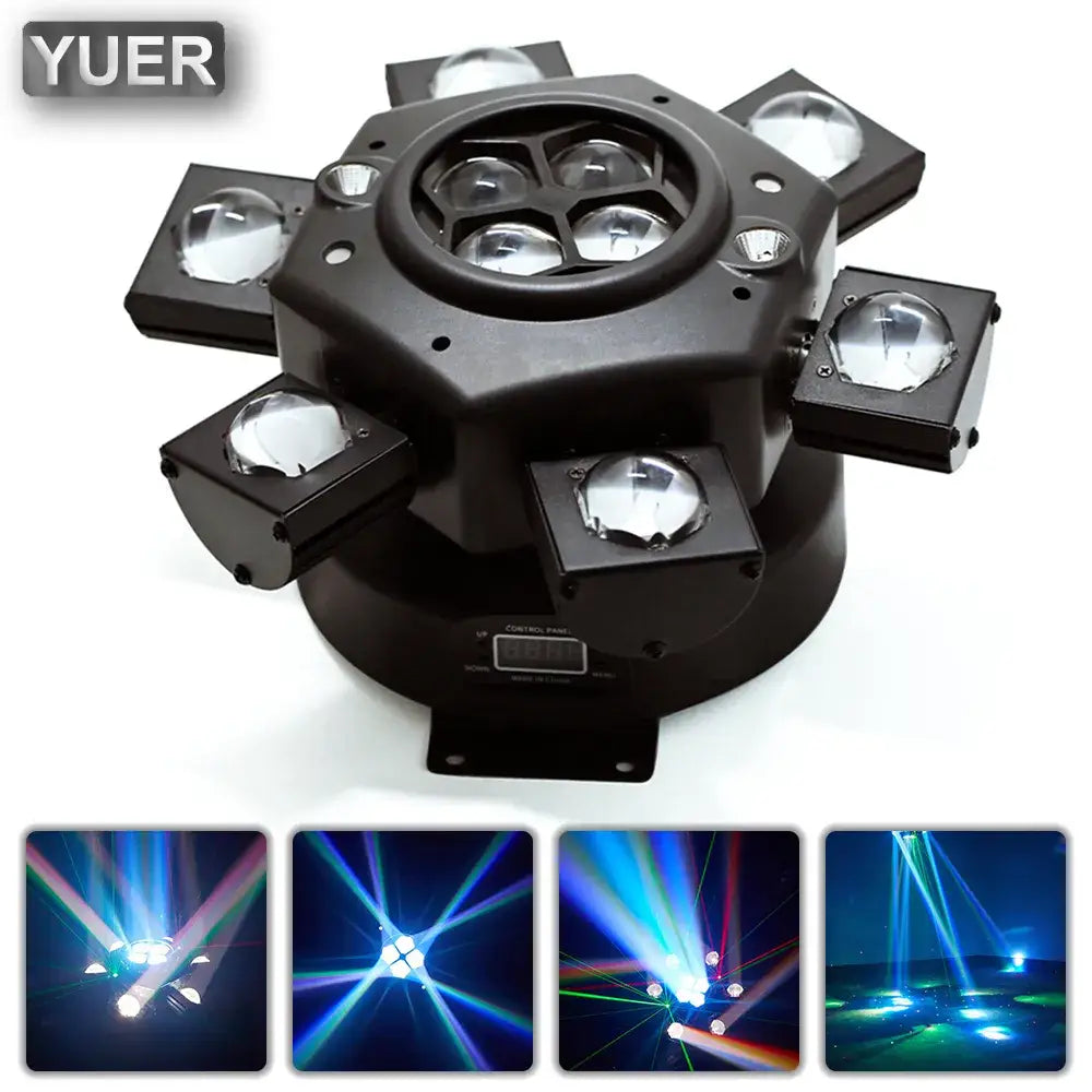 Modern black octagonal moving beam light for disco and stage room