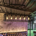 Industrial black metal rectangular mesh island light kitchen e26 e27