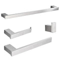 Modern rectangular brushed nickel bathroom accessories set