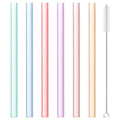 Pastel translucent reusable silicone straws set kitchen accessories