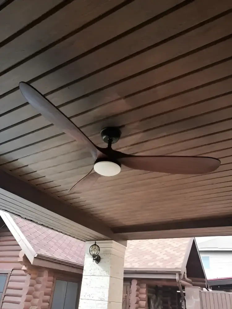 Industrial vintage wood ceiling fan with remote control living room